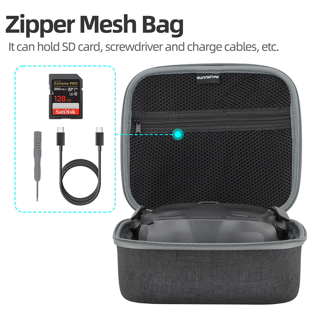 Para dji neo óculos 3 saco de armazenamento para dji neo cinza portátil para dji neo óculos saco autônomo