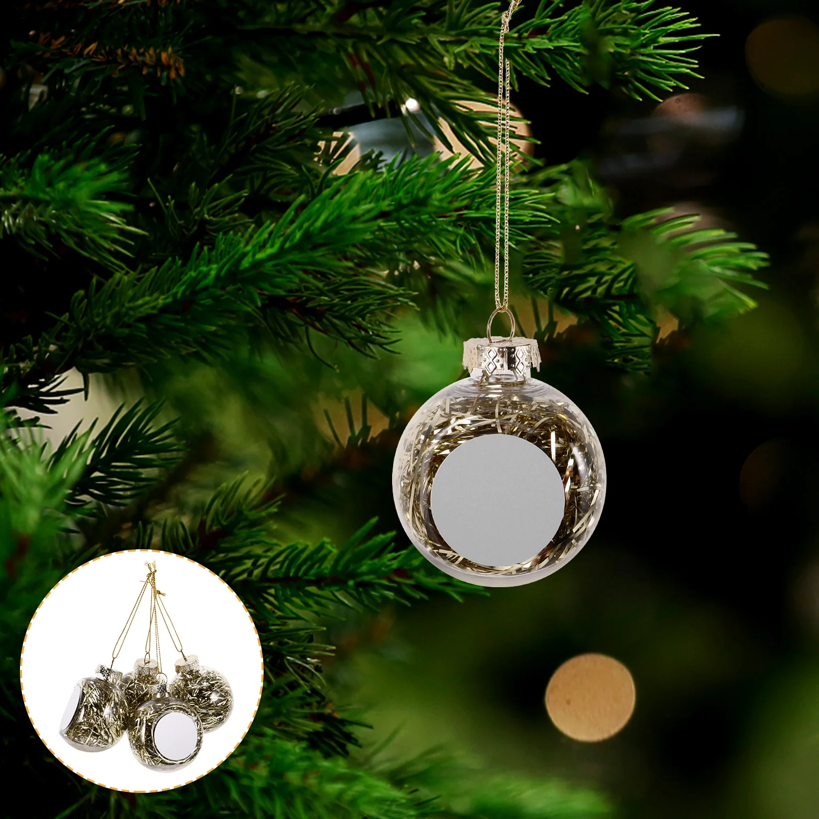 

4Pcs Christmas Ball Ornaments Unique Hand-Painted Designs Hanging Rope Easy Setup for Tree Party Wedding Holiday Decorations