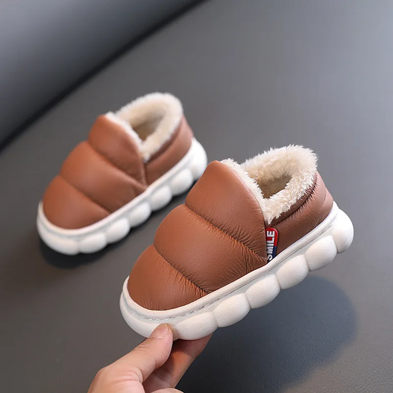 Winter Children Cotton Shoes Boys Girls EVA Soft Sole Home Shoe Warm Plush Indoor Cotton Slippers Waterproof Non-slip Kids Shoes