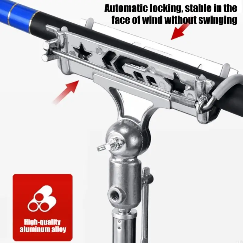 Rustproof Metal Fishing Rod Holder For beach Fishing With Complete turn And Adjustable Position Reinforced Ground Insert 24BD