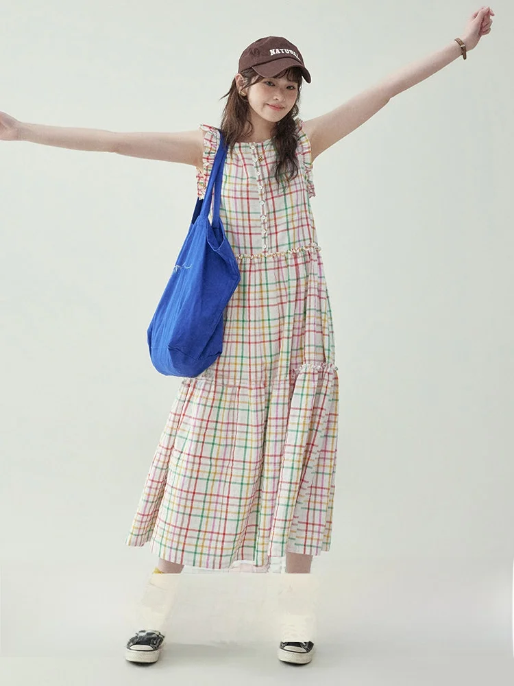 

Original North Island AMUU Dopaamine Pure Cotton Sleeveless Women's Dress Summer Vacation Long Skirt Casual Style H ...