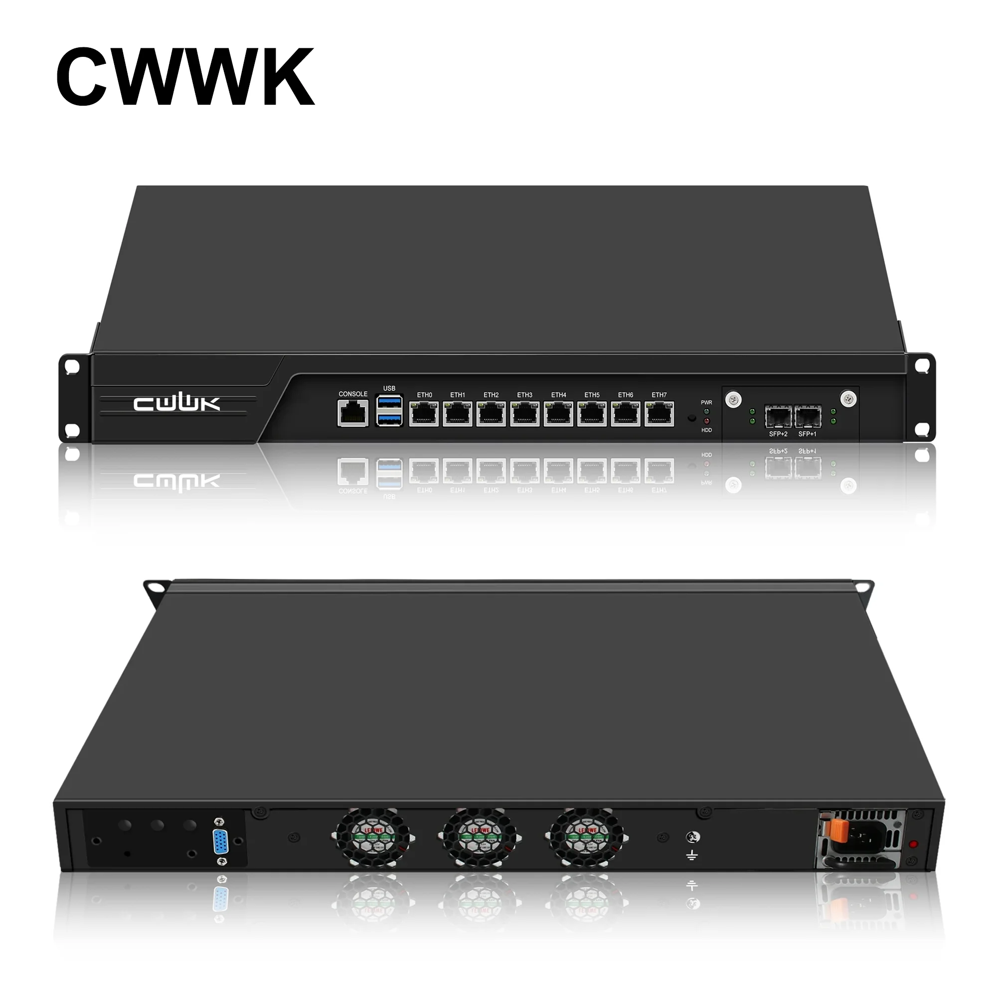 جهاز جدار الحماية CWWK 1U B150 Core i3 7100، 2x10Gb SFP+، DDR4 OPNsense Hardware 19 بوصة Rackmount لخادم Homelab مع VGA #1