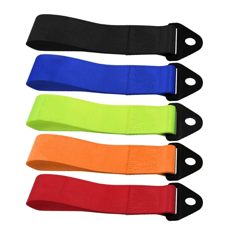 Nylon Tow Eye Strap Set High Strength Nylon Tow Ropes Racing Car Trailer Sport Rope Tow Strap for Front & Rear Vehicle