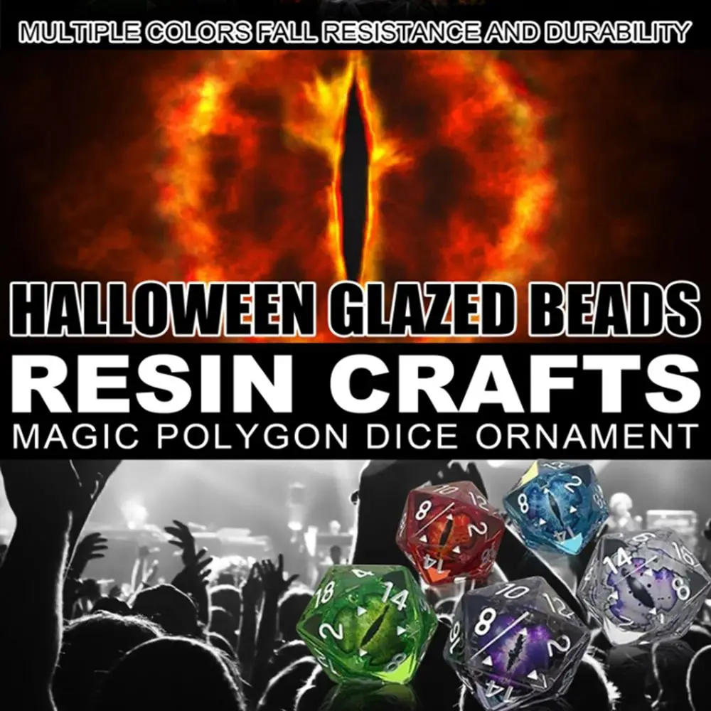 Home Decor Party Toys Tarot Game Crystal Dragon Eye Dice Longan Dice Polyhedral