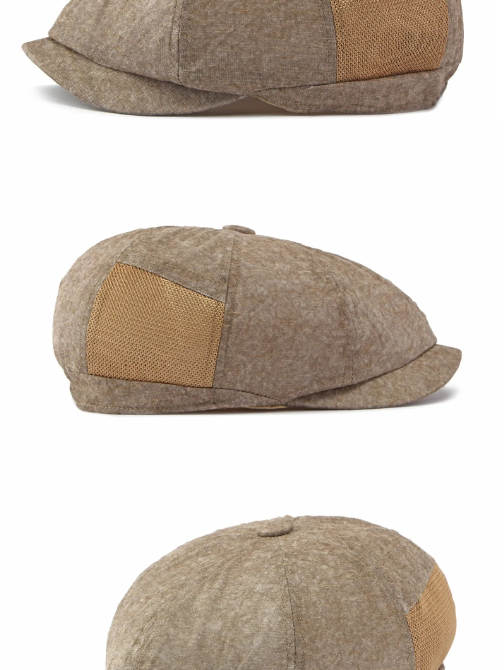 HT5110 Baskenmützen Neue Frühjahr-Sommer-Kappe für Herren und Damen Künstler-Achteck-Baskenmütze Verstellbare Mesh-Ivy-Flatcap Atmungsaktive Leinen-Baskenmütze – Detail 12