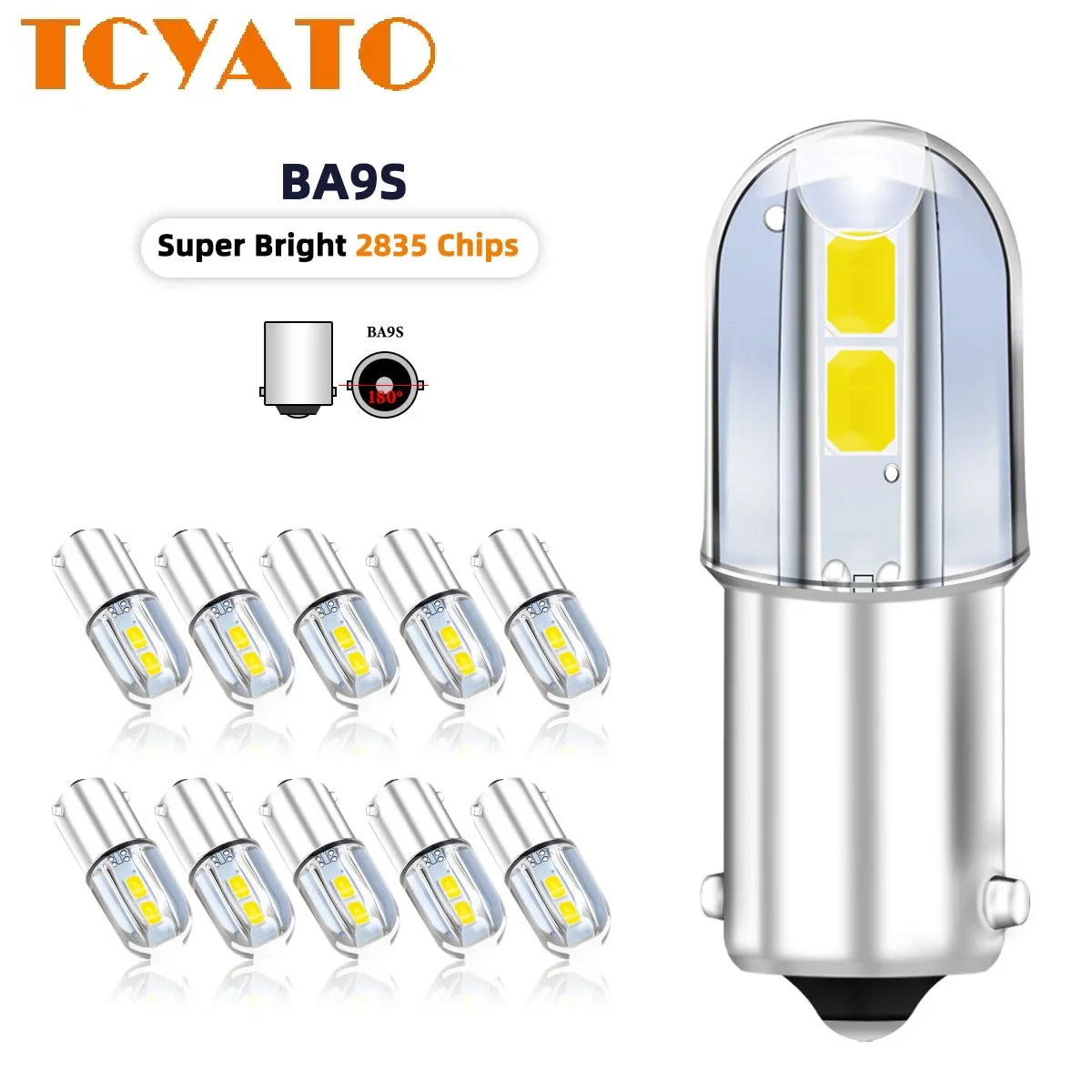 TCYATO E10 screw-type indicator light, automotive LED instrument light, BA9S automotive LED bulb, bayonet bulb