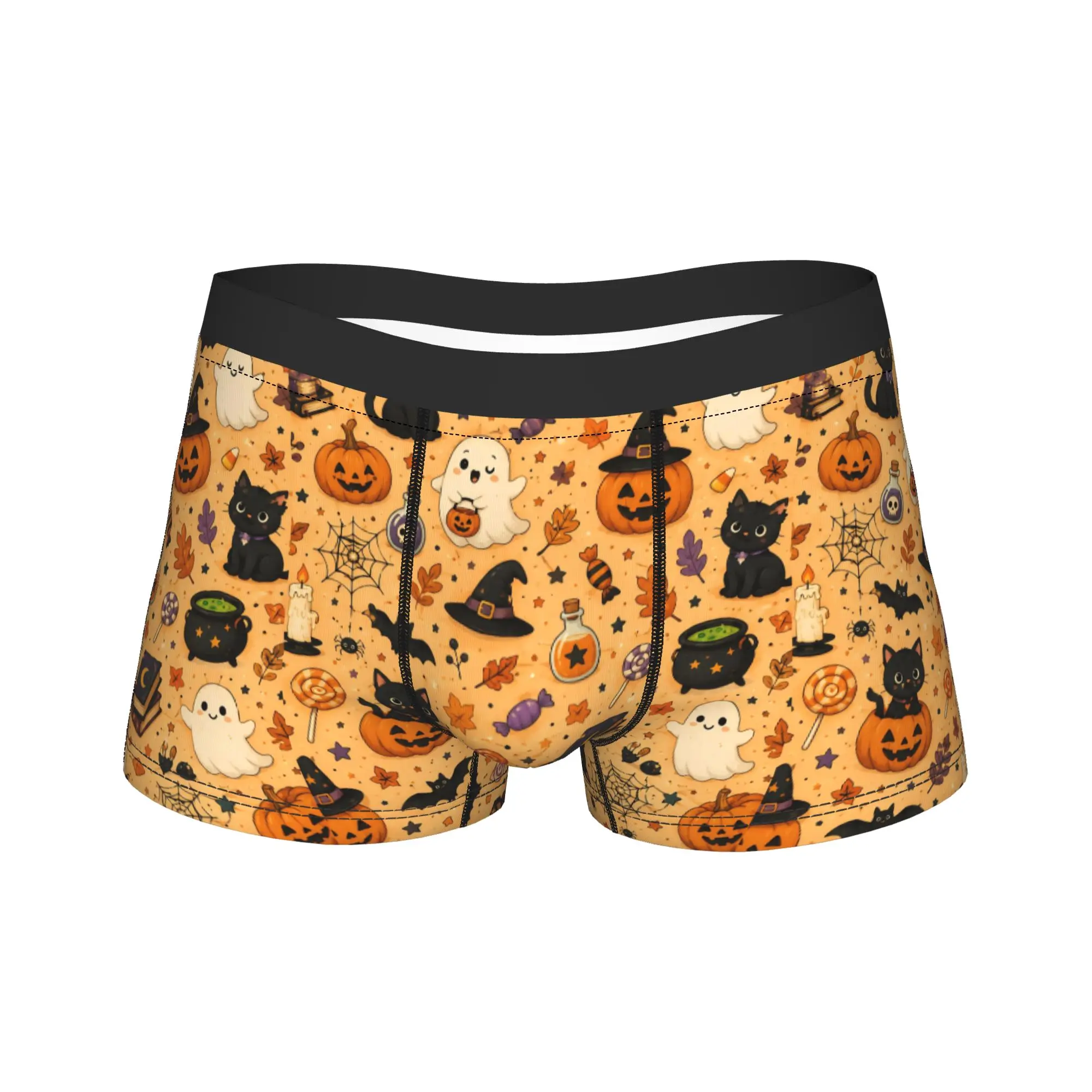 Halloween Ghost Pumpkin Spooky Trick Or Treat Witch Accessories Boxers Briefs Fun Underwear  Boxer Pants Gag Gifts For Man