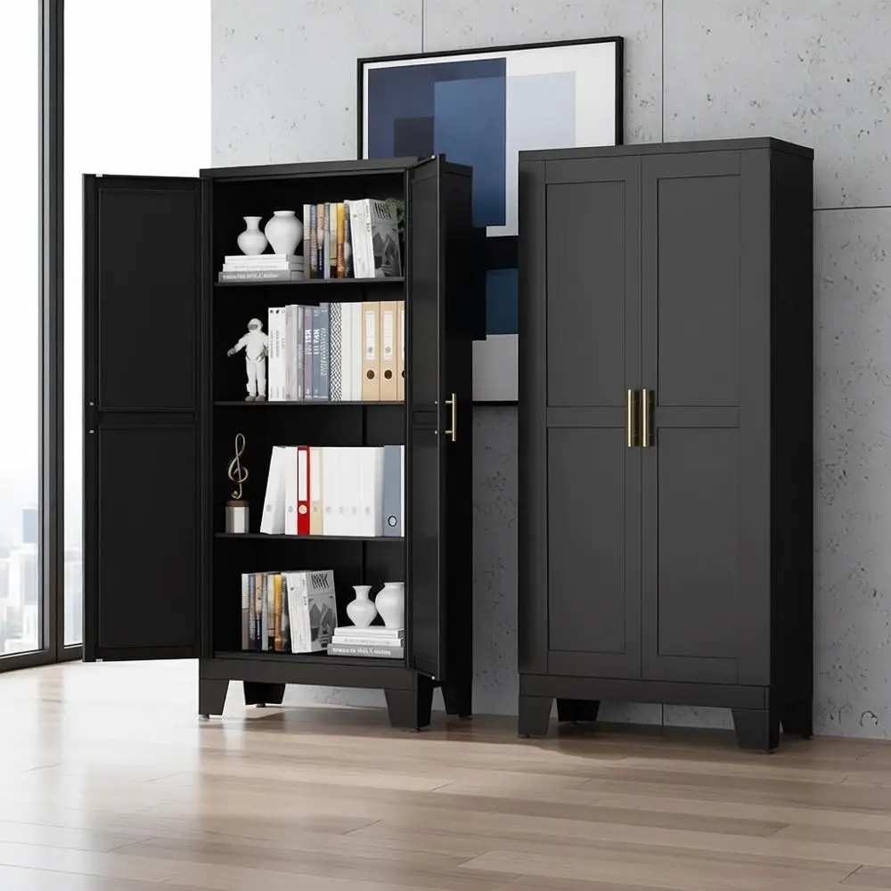 

61 Metal Storage Cabinet for Home, Office, Kitchen, and Garage with 3 Adjustable Shelves