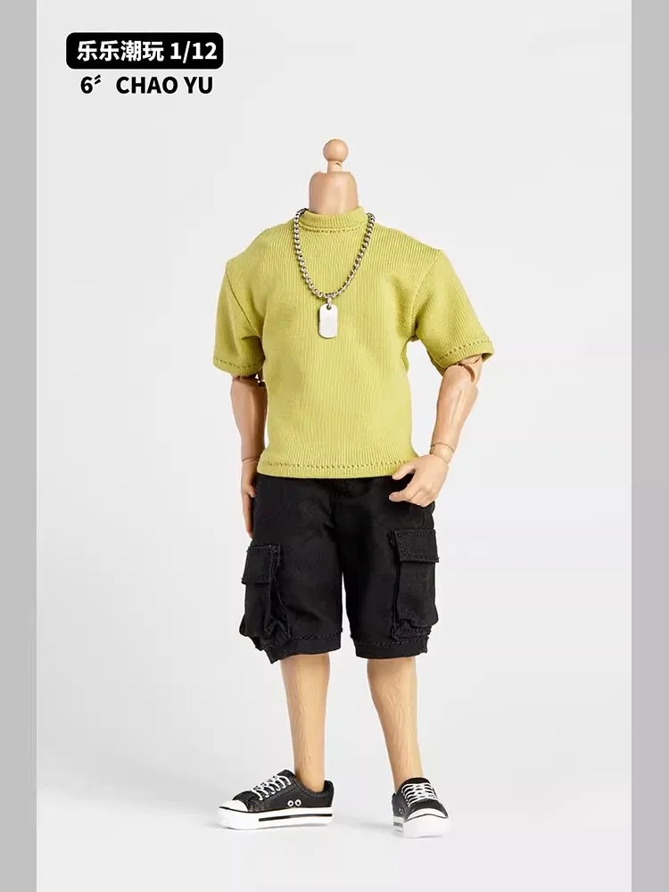 

Snail In Stock 1/12 Solid Color Male Soldier Sports Short Sleeved Shirt Fit 6'' Action Figure Body Doll