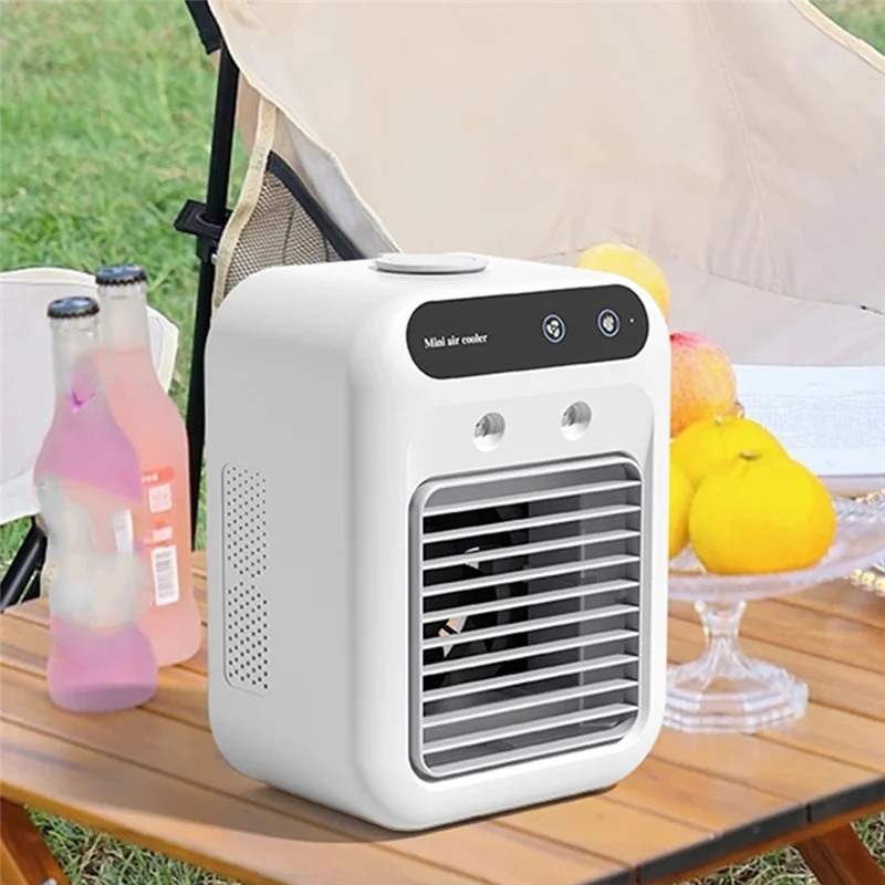 N02R-Mini Air Cooler USB Desktop Humidifier Fan Water Tank Portable Cooling Device Lithium Battery Low Voltage Operation Fan
