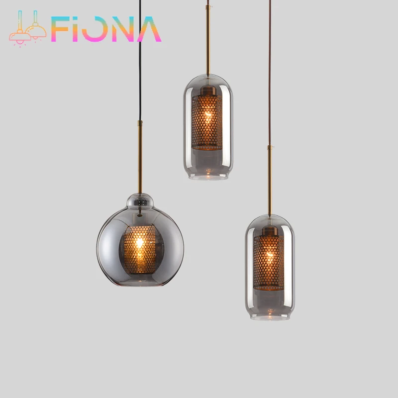 Modern LED Loft Glass Pendant Light Creative Ball Hanging Lamp Kitchen Light Fixture Dining Wall Hanglamp Living Room Luminaire