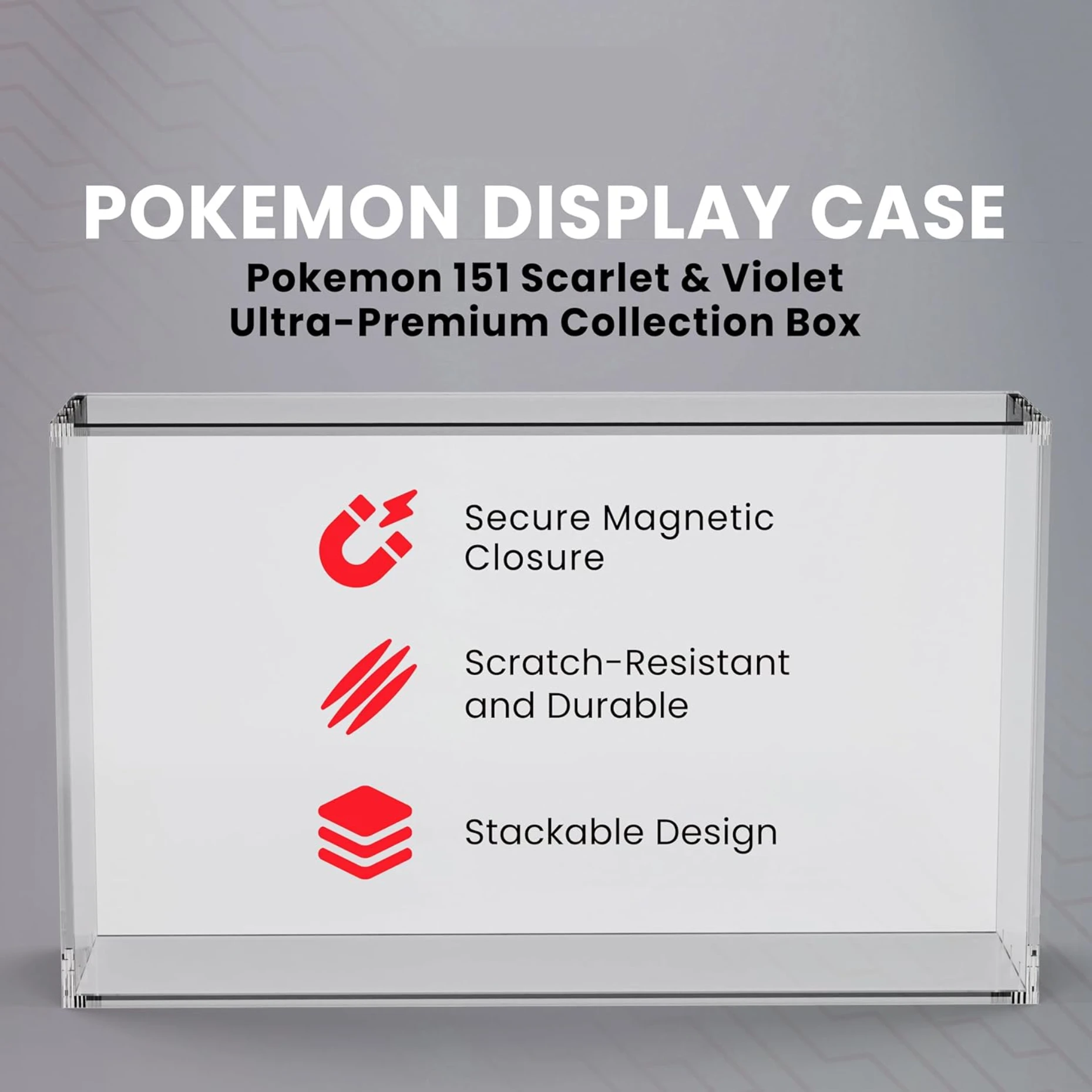 حافظة عرض مغناطيسية من الأكريليك لـ 151 UPC حافظة 5 مللي متر صندوق تخزين أكريليك شفاف لمجموعة القرمزي والبنفسجي 151 Ultra Premium