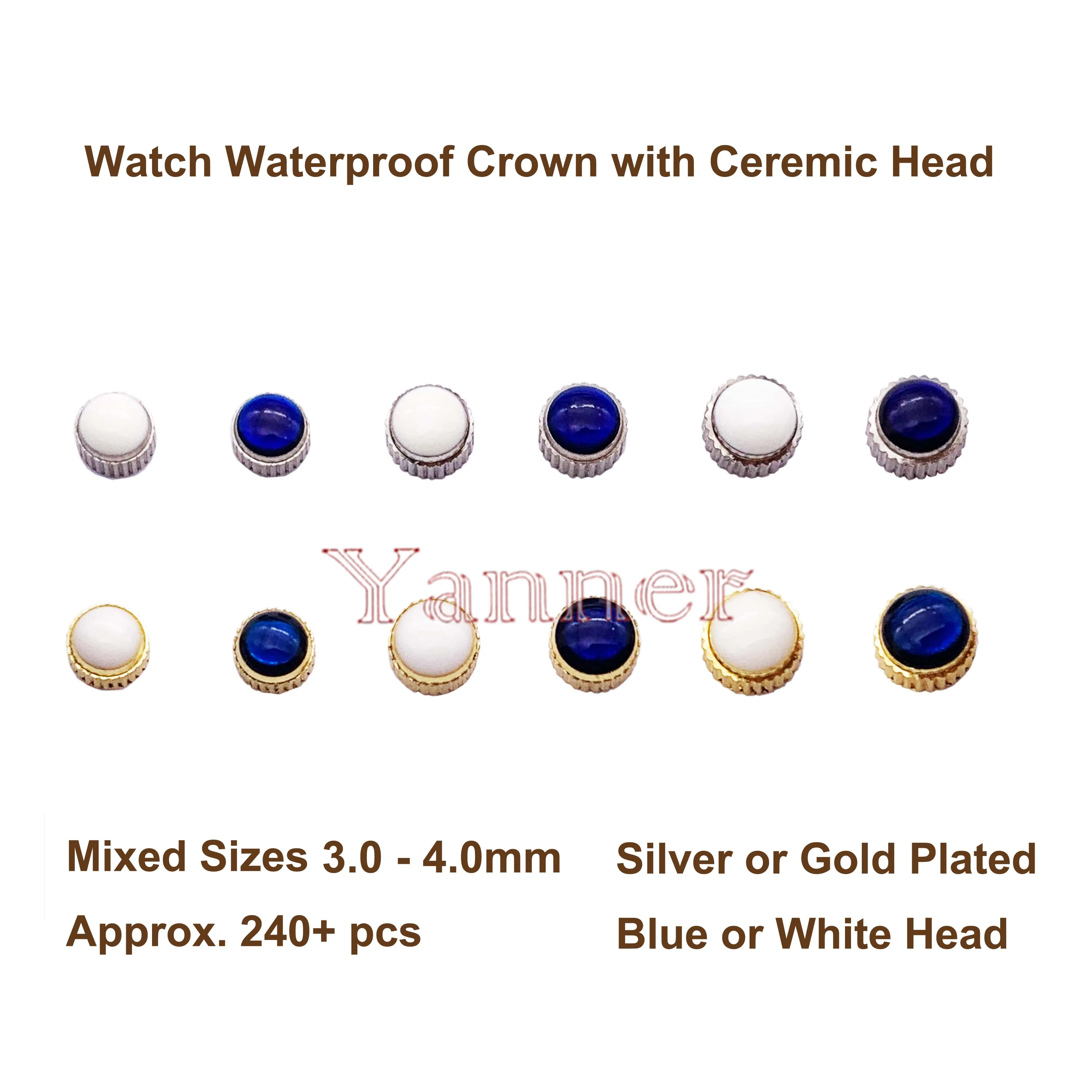 

Waterproof Watch Crown Parts Replacement with Coloured Dome Head Watch Accessories Repair Tool Kit for Watchmaker