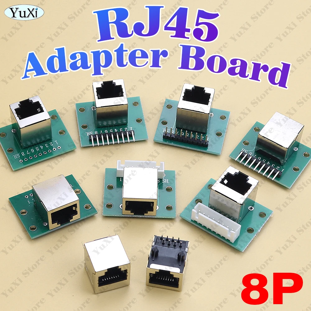1-10pcs RJ45 Adapter Board To XH2.54 Modular Ethernet Connector Network Interface Breakout Board Pin Header 8P Adapters