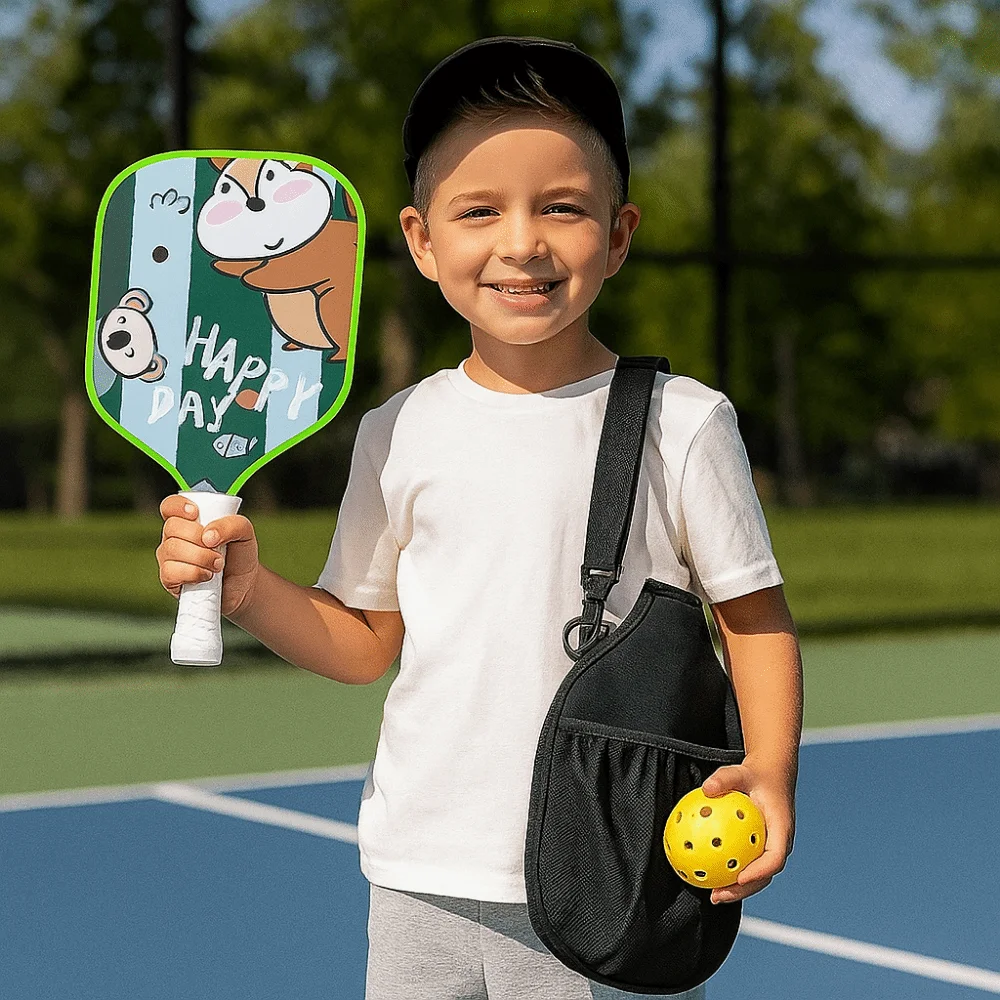 

Cartoon Children's Pickleball Set Lightweight Durable 's Pickleball Set 2 Balls Glass Fiber Children's Pickleball Rackets