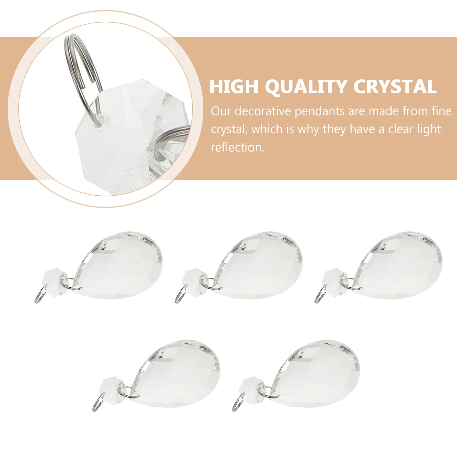 

10Pcs Crystal Lamp Pendant Smooth for Chandelier Accessories Home Wedding Display Christmas Tree Decorations Feng