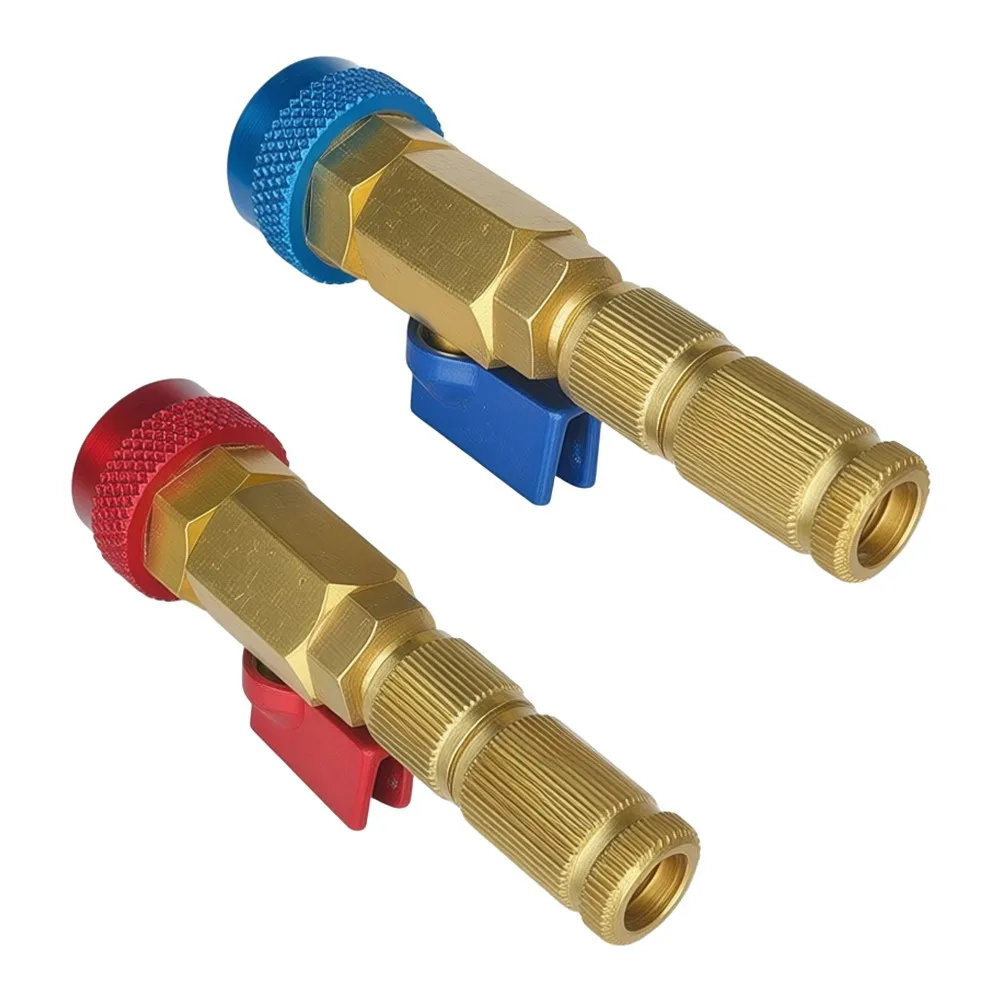 AC Refrigeration Valve Core Removal Tool Set for R134a Systems Pressure Safe Shut Off Design Brass Construction