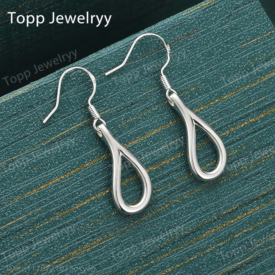 

925 Sterling Silver Exquisite and Simple Hollowed-out Teardrop Earrings for Women, Fashionable Wedding Gift Jewelry