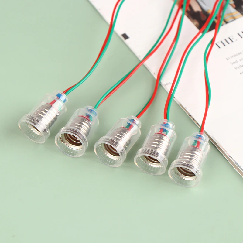 5Pcs Universal E10 Lamp Holder with Wire Small Lampholder E10 Base Experiment Teaching Instrument Base Adapter for Home & Garden