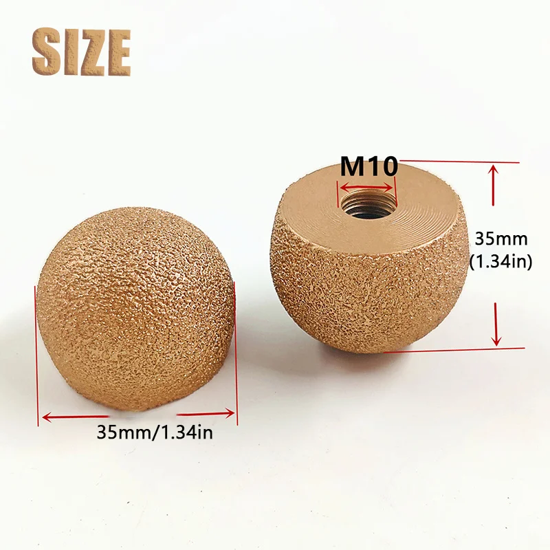 New Diamond Brazed Round Grinding Head Abrasive Tools For Internal Arc Grinding Of Stones Engraving Tool Heads Mushroom Heads