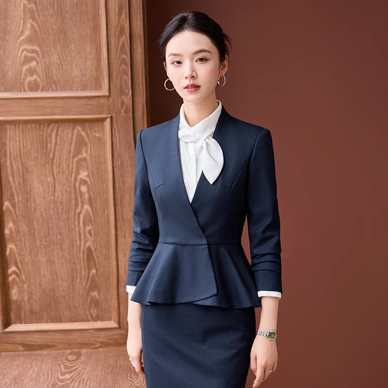 Abiti da lavoro formali da donna in tessuto di alta qualità per abbigliamento da lavoro da ufficio da donna Set di pantaloni blazer per interviste professionali per carriera OL