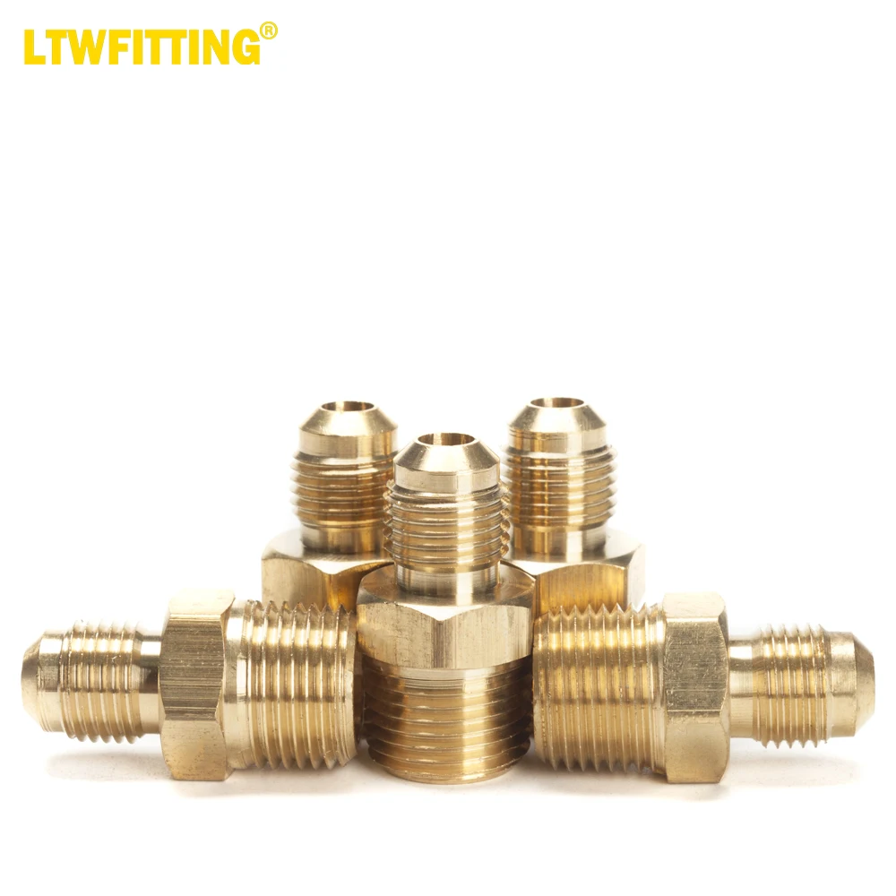 

LTWFITTING Brass Flare 5/16" OD x 3/8" Male NPT Connector Tube Fitting(pack of 5)