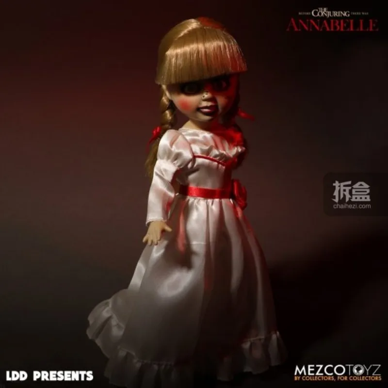 Nowy Towar MEZCO Oryginalna Seria Dead Doll Annabelle 25 cm Ruchoma Lalka Zabawka Model Horror Lalka Prezent Kolekcjonerski Dekoracja