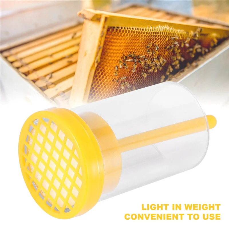 MAKE-Plastic Queen Bee Marking Cage Marker Bottle W/ Plunger Beekeeping Equipment For Capture The Queen Bee Without Hurting It