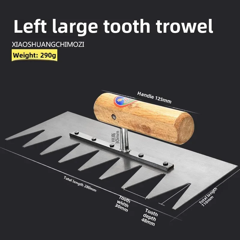 Serrated Trowel Grouting and Tiling Tool with Teeth Plasterboard Plasterer Construction Tile Tool