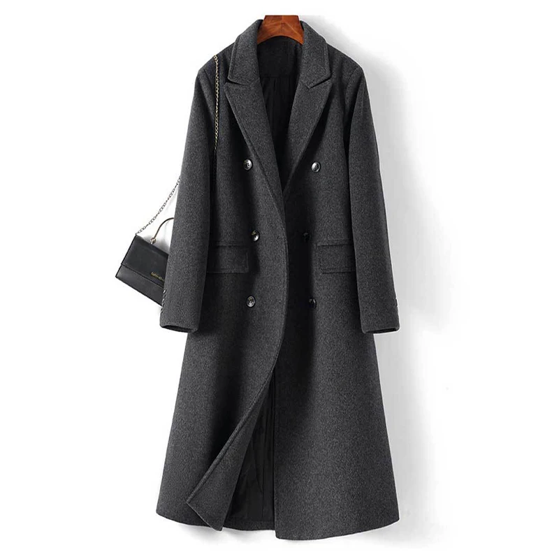 

Женский утепленный шерстяной пиджак, повседневный, универсальный, зимний, элегантный, средней длины, новый стиль 2025 года