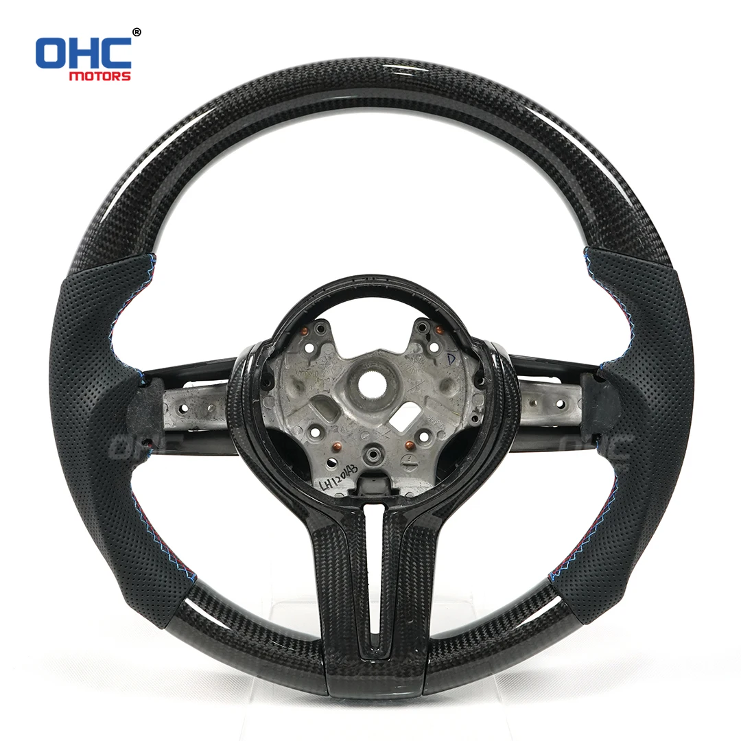 OHC Carbon Fiber Leather Punch Steering Wheel For BMW Spot Direct Delivery No Airbags