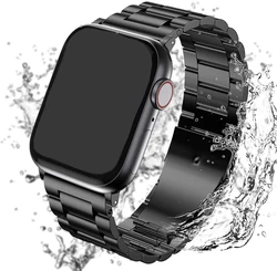 Apple Watch用ステンレススチールブレスレット,メタルバンド,iwatchウルトラシリーズ9 10 5 se 6 7 8, 49mm, 45mm, 41mm, 44mm, 40mm, 42mm 46mm