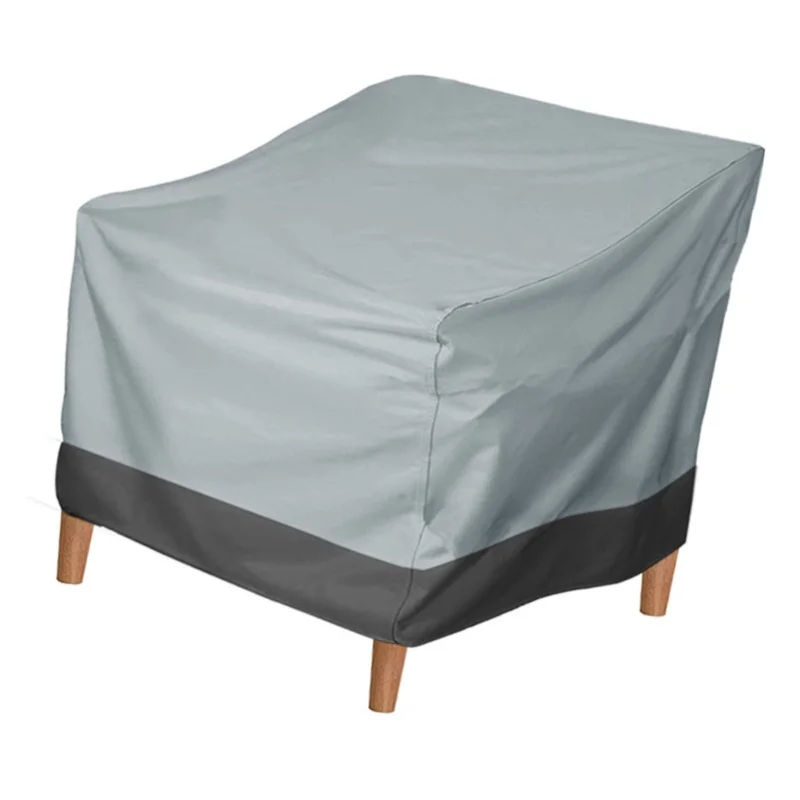Patio Chair Cover Oxford Cloth Water Resistant Silver Coating Outdoor Furniture Cover For Home Lawn Patio Garden Grey Black 190T