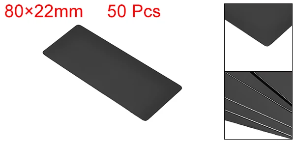 Uxcell 50pcs schwarz leer Aluminium legierung Karte DIY laser gravierte Metall Business Name Karten lackiert Platte 80x40x0,25mm