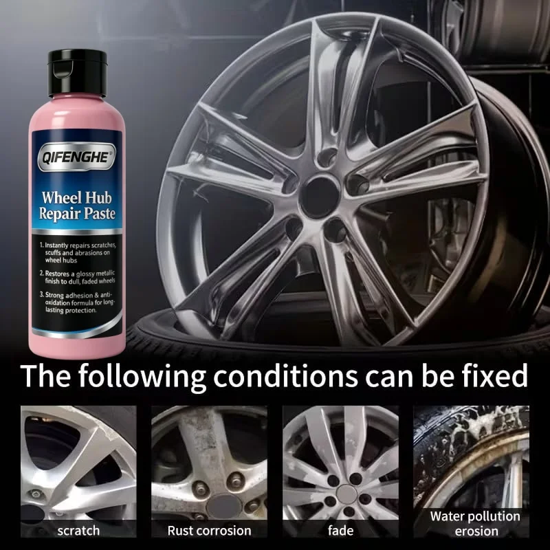 QIFENGHE Car Wheel Hub Repair Paste, Fixes Scratches & Scuffs, Restores Gloss for Dull Faded Alloy Wheels