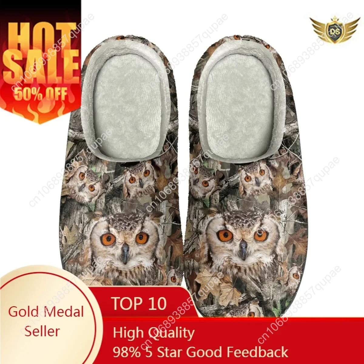 

Fashion Owl Design Winter Cozy Female's Slippers Casual House Flats Cotton Slippers Drop Ship Non-slip Women Floor Shoes Zapatos