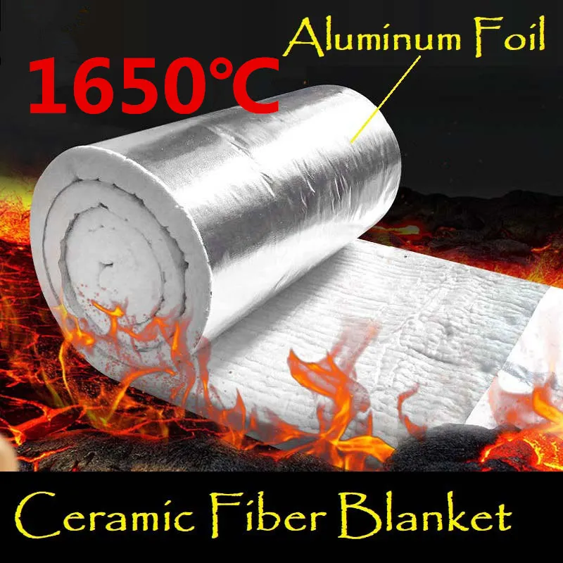 

50x100cm Aluminum Silicate Ceramic Fiber Insulation Blanket Zirconium 1650 ℃ High Temperature Boiler Insulation Cotton Blanket