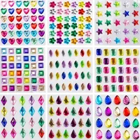 Heart/Flower/Star/Drop/Square/Boat/Diamond Self Adhesive Rhinestone Sticker Gems/Adhesive Stick On Diamantes for Craft #044031