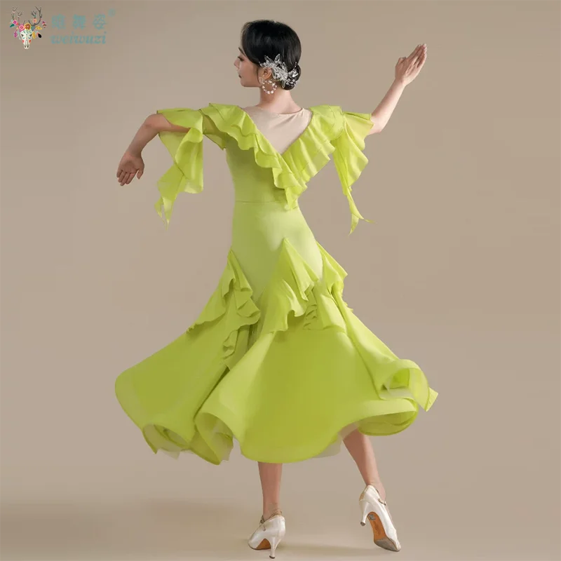 Ballroom Dance Training Course Adult Dance Group Performance Attire Female Waltz Foxtrot Professional Practise Big Swing Dresses