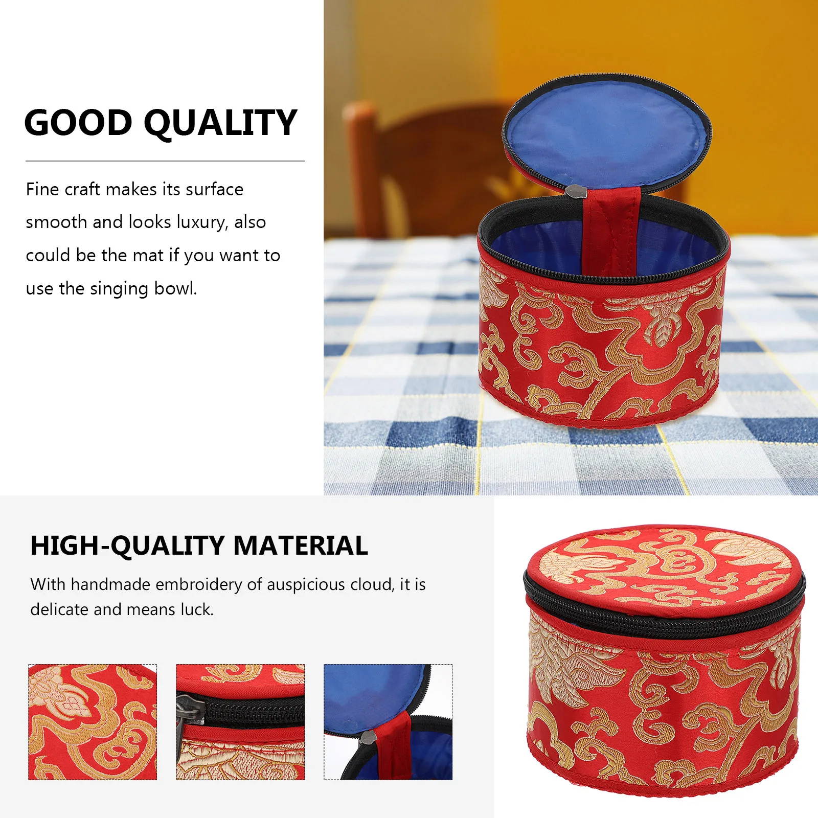 

Buddha Sound Bowl Set Case Music Tibetan Song Singing Bag Carrier Packing Cotton