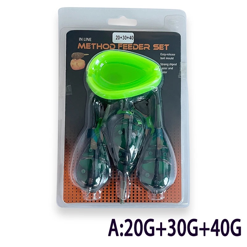 TAKEDO 20G 30G 40G 50G 60G Carp Feeder Set Bait Thrower Carp Fishing Method Feeder and Mould Carp Fishing Tackle Set image 2