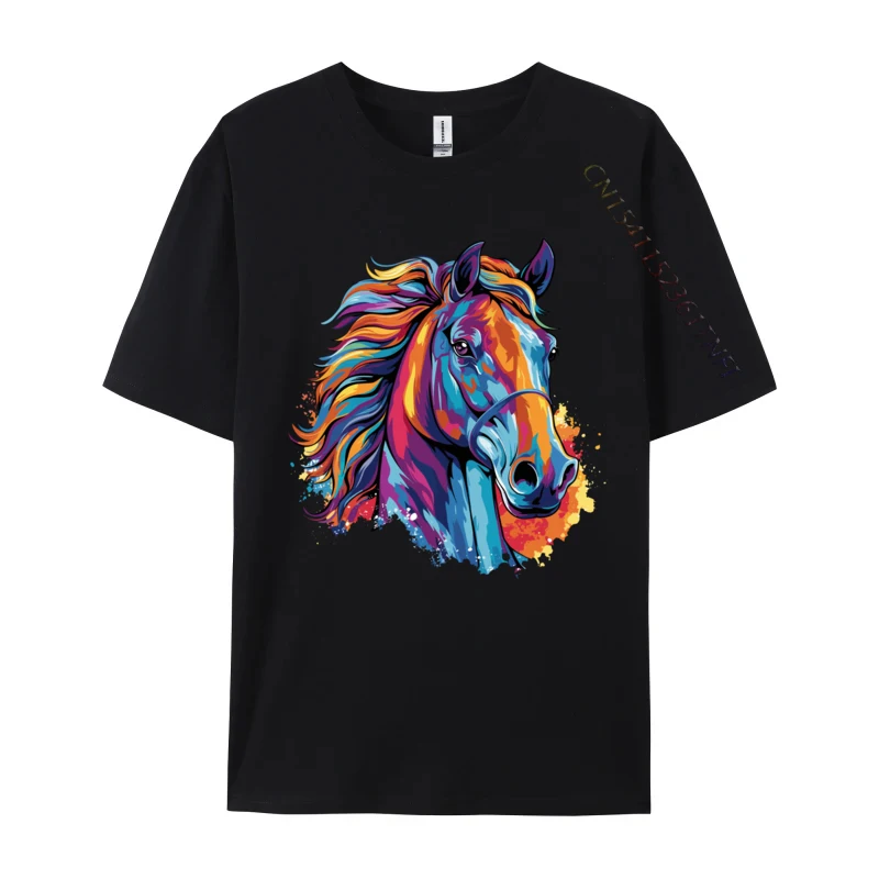 Horse Riding Dressage Jumping Horse T-shirts Gift Luxury Designer T-Shirts Pure Cotton Men T-Shirt Party Gift T-Shirt