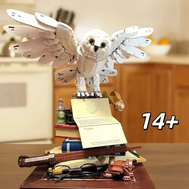MOC Witte Uil Bouwstenen Magisch Diermodel DIY Montage Baksteen Speelgoed Woondecoratie Collectie Cadeau Desktop Decoratie - afbeelding 2