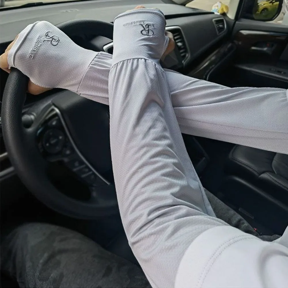 ขยายแขนแขนยืดหยุ่นป้องกันรังสียูวีครีมกันแดดถุงมือขับรถจดหมายหลวมสบายป้องกันแขนหญิง