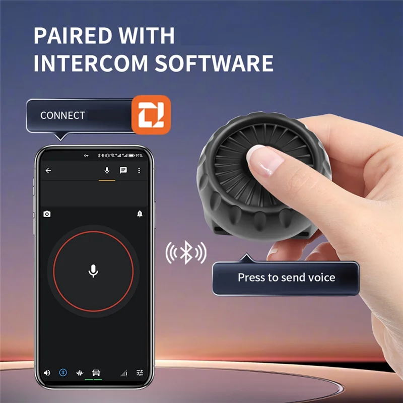 Wireless Bluetooth PTT Walkie Talkie Control Button with Adjustable Strap for Zello IOS Android Smartphone