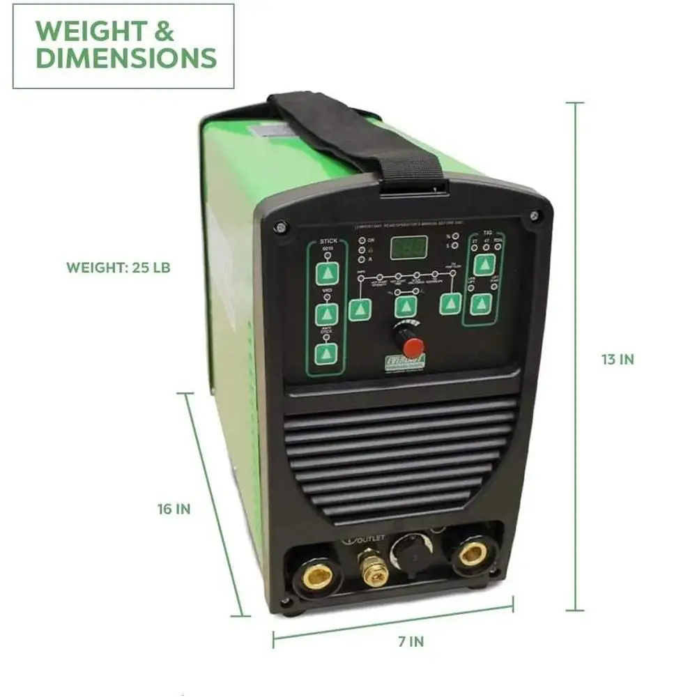 Portable Stick Lift TIG Welder IGBT Inverter E6010 Capable 110/220V Digital Control Welding Machine with Arc Force Control & USB
