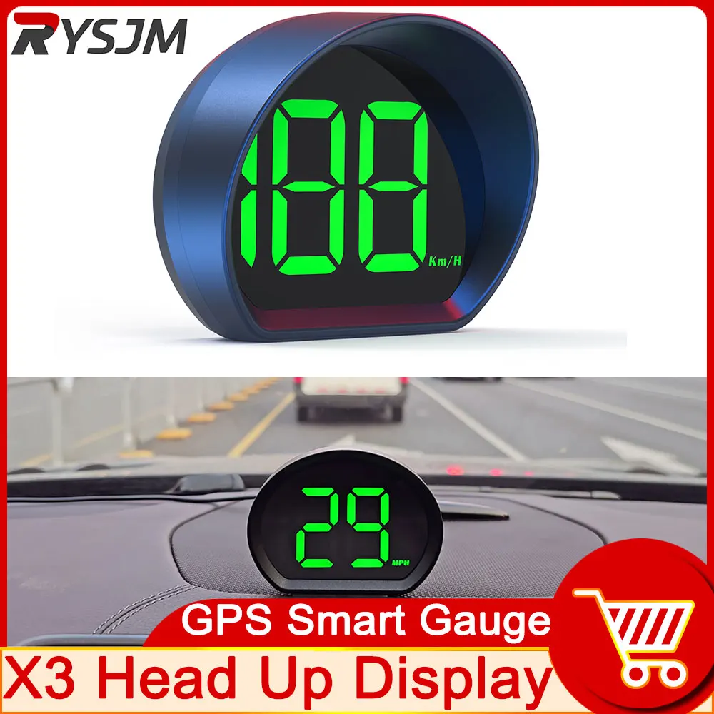 X3 GPS HUD Car GPS Speedometer Head-up Display Digital Speed Meter KMH MPH Green Plug and Play For Truck Auto Part customized