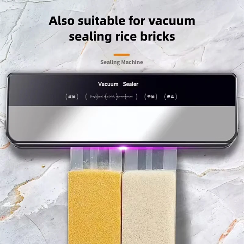 Electric Vacuum Sealer Machine Food Storage Touch Button Sealing for Dry/Wet Items Kitchen Packaging Tool