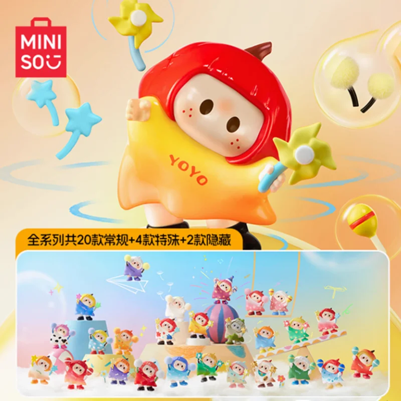 

MINISO YOYO Tilted Head Collection Series Blind Box Guess Bag Original Toys Doll Cute Anime Figure Ornaments Gift