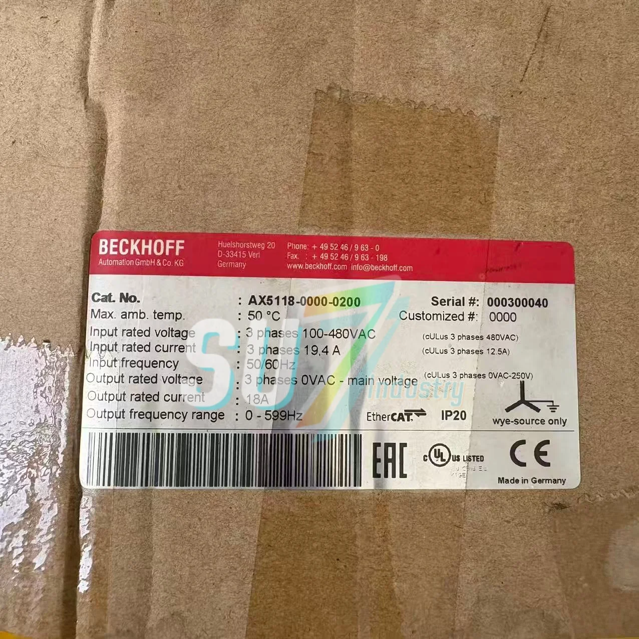 AX5118-0000-0200 Servo driver New In Box